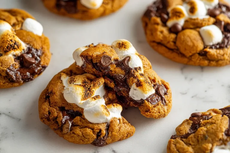 Chewy Pumpkin S’mores Cookies with Gooey Marshmallow