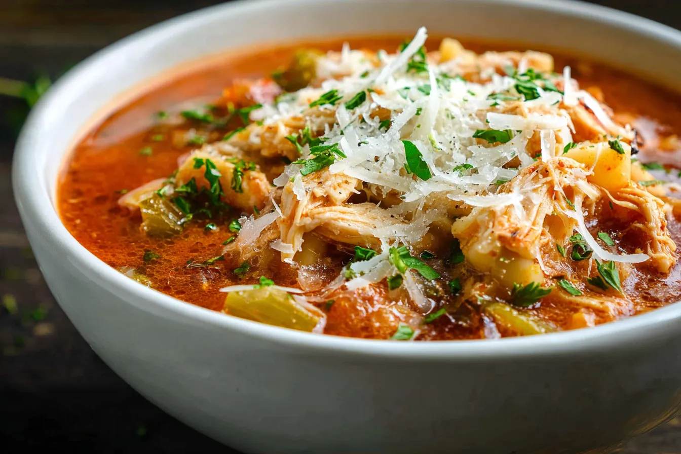 Crockpot Chicken Parmesan Soup