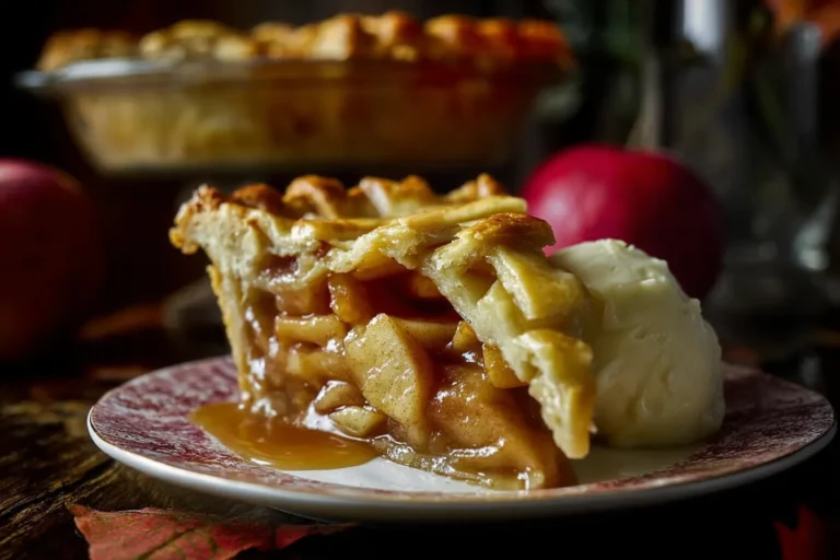 Decadent Toffee Apple Pie with Homemade Vanilla Custard