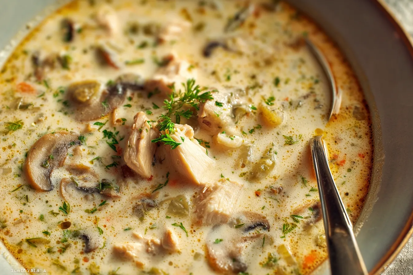 Easy Creamy Chicken and Mushroom Soup Recipe