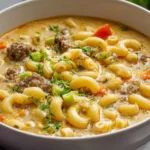 Easy One Pot Macaroni Cheeseburger Soup Recipe