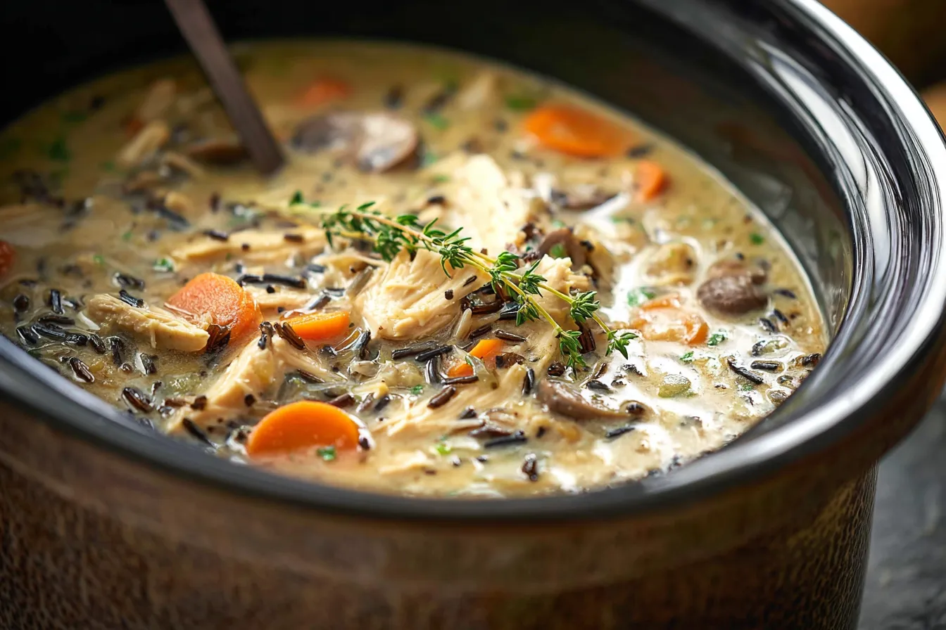 Easy Slow Cooker Chicken and Wild Rice Soup