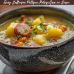 Easy Slow Cooker German Potato Soup with Sausages