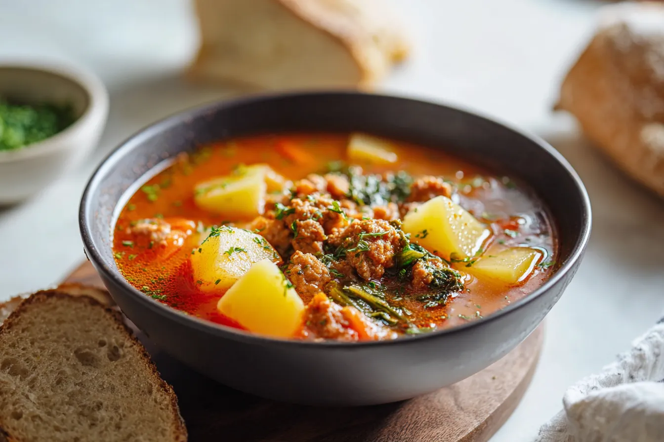 Easy Spicy Sausage and Potato Soup Recipe
