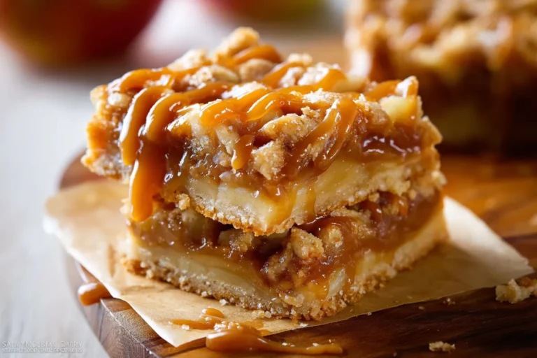 Gooey Salted Caramel Apple Pie Bars