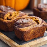 Homemade Cinnamon Swirl Pumpkin Mini Loaves