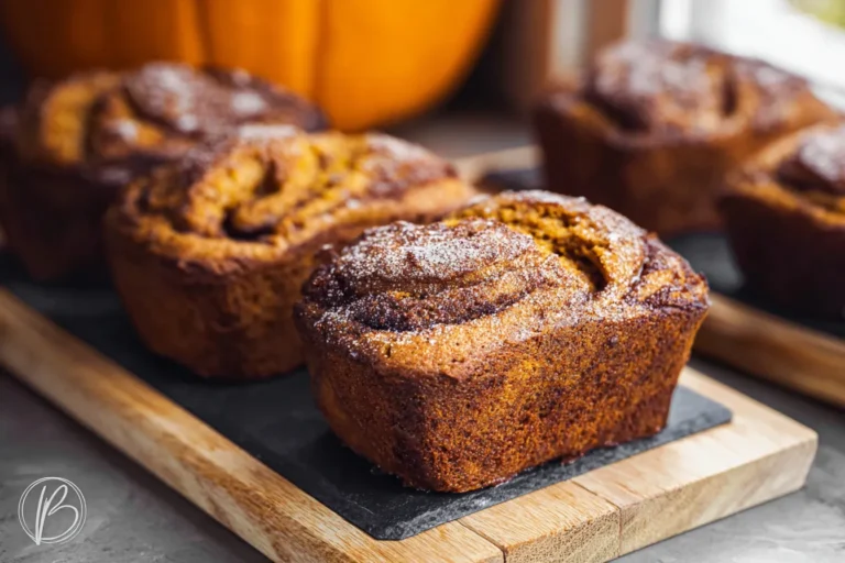 Homemade Cinnamon Swirl Pumpkin Mini Loaves