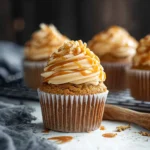 Moist Pumpkin Cupcakes with Salted Caramel Cream Cheese Frosting