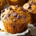 Moist Pumpkin Spice Muffins with Chocolate Chips
