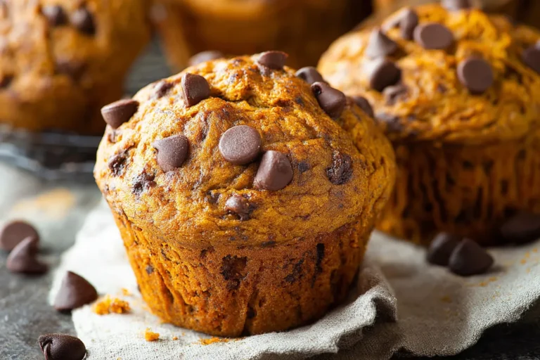 Moist Pumpkin Spice Muffins with Chocolate Chips