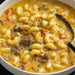 One Pot Macaroni Cheeseburger Soup
