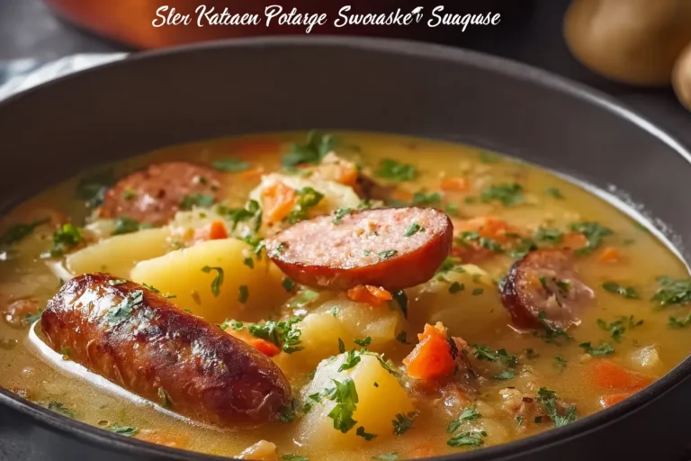 Slow Cooker German Potato Soup with Sausages