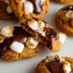 Soft Pumpkin Cookies with Chocolate & Marshmallow