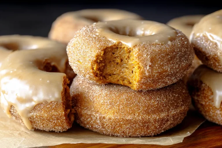 Soft & Fluffy Pumpkin Spice Donuts with Cinnamon Sugar Coating