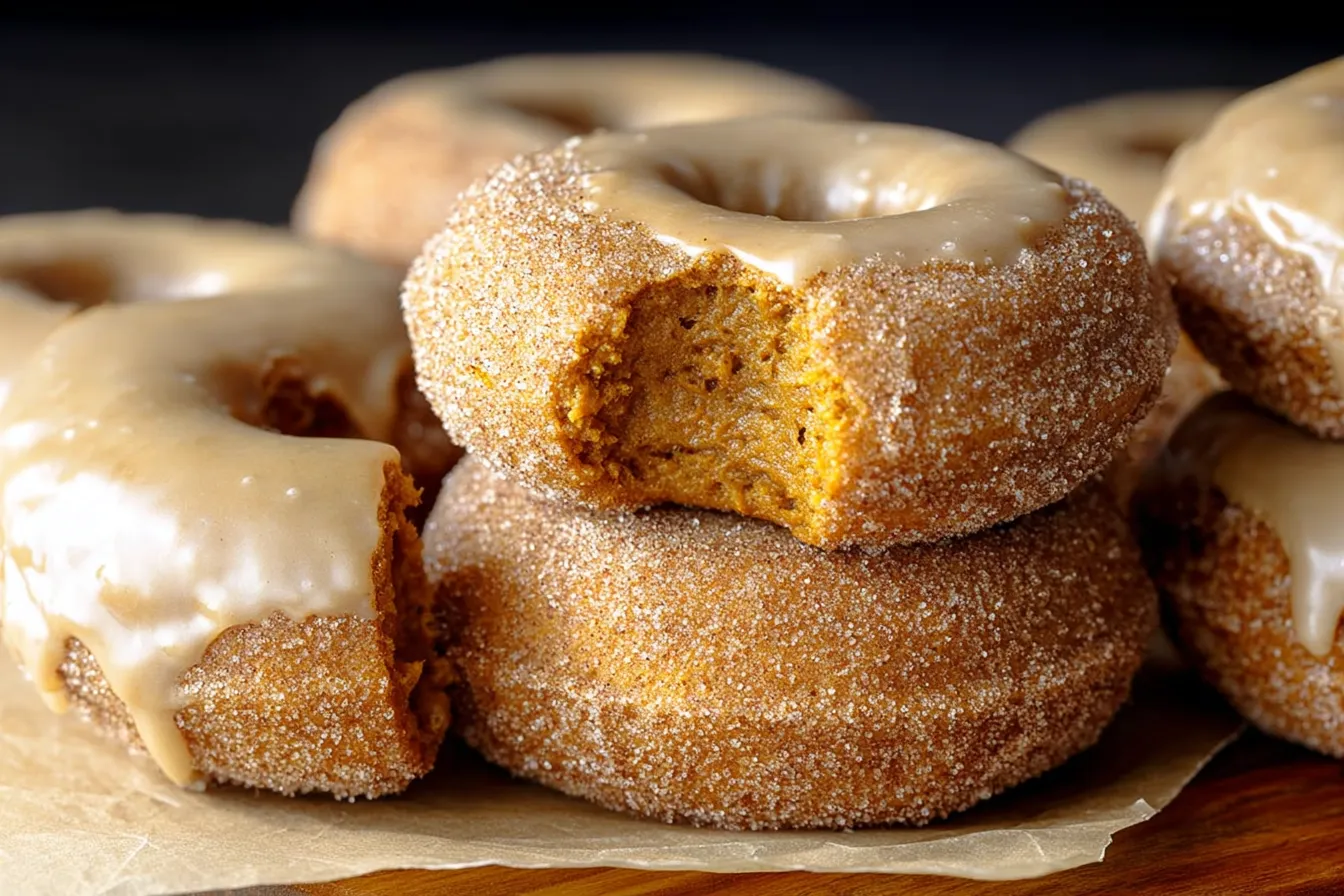 Soft & Fluffy Pumpkin Spice Donuts with Cinnamon Sugar Coating