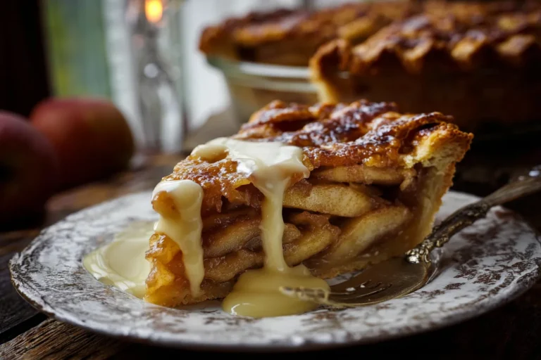 Toffee Apple Pie with Vanilla Custard
