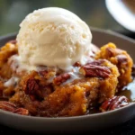 Warm Pumpkin Pecan Cobbler