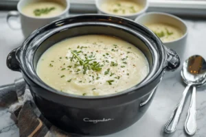 Cozy Homemade Potato Leek Soup (Made in the Crockpot!)