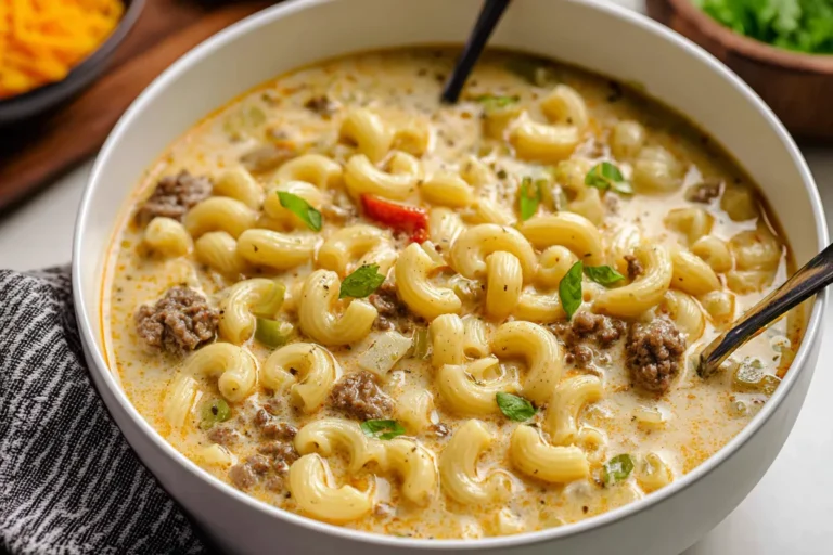 Creamy Cheeseburger Macaroni Soup