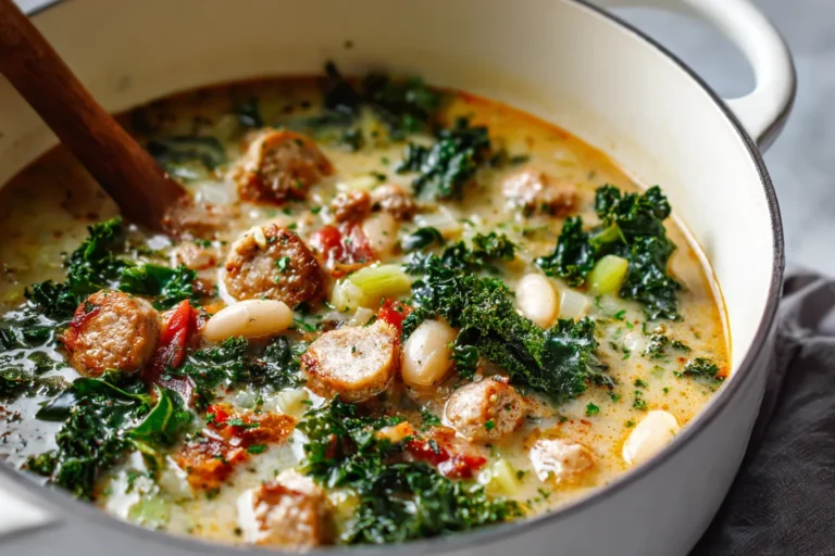Creamy Chicken Sausage and Kale Soup