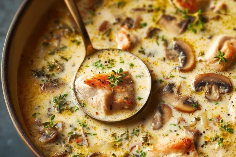Creamy Chicken Thigh and Wild Mushroom Soup