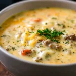 Creamy Crock Pot Cheeseburger Soup