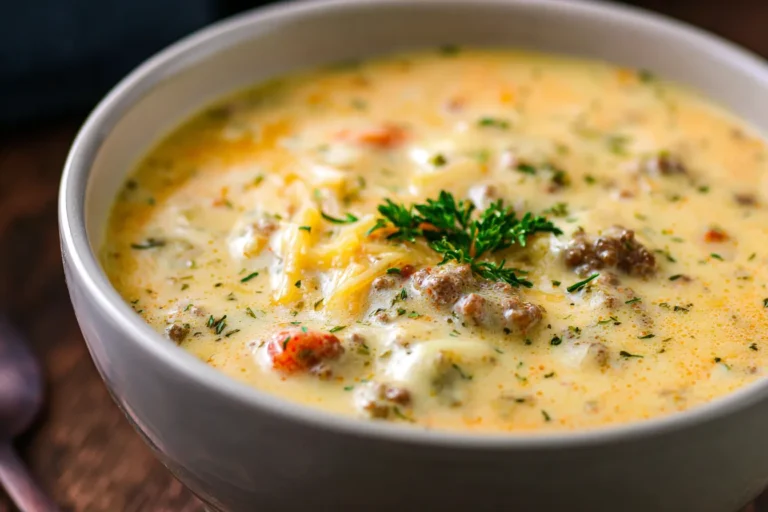 Creamy Crock Pot Cheeseburger Soup