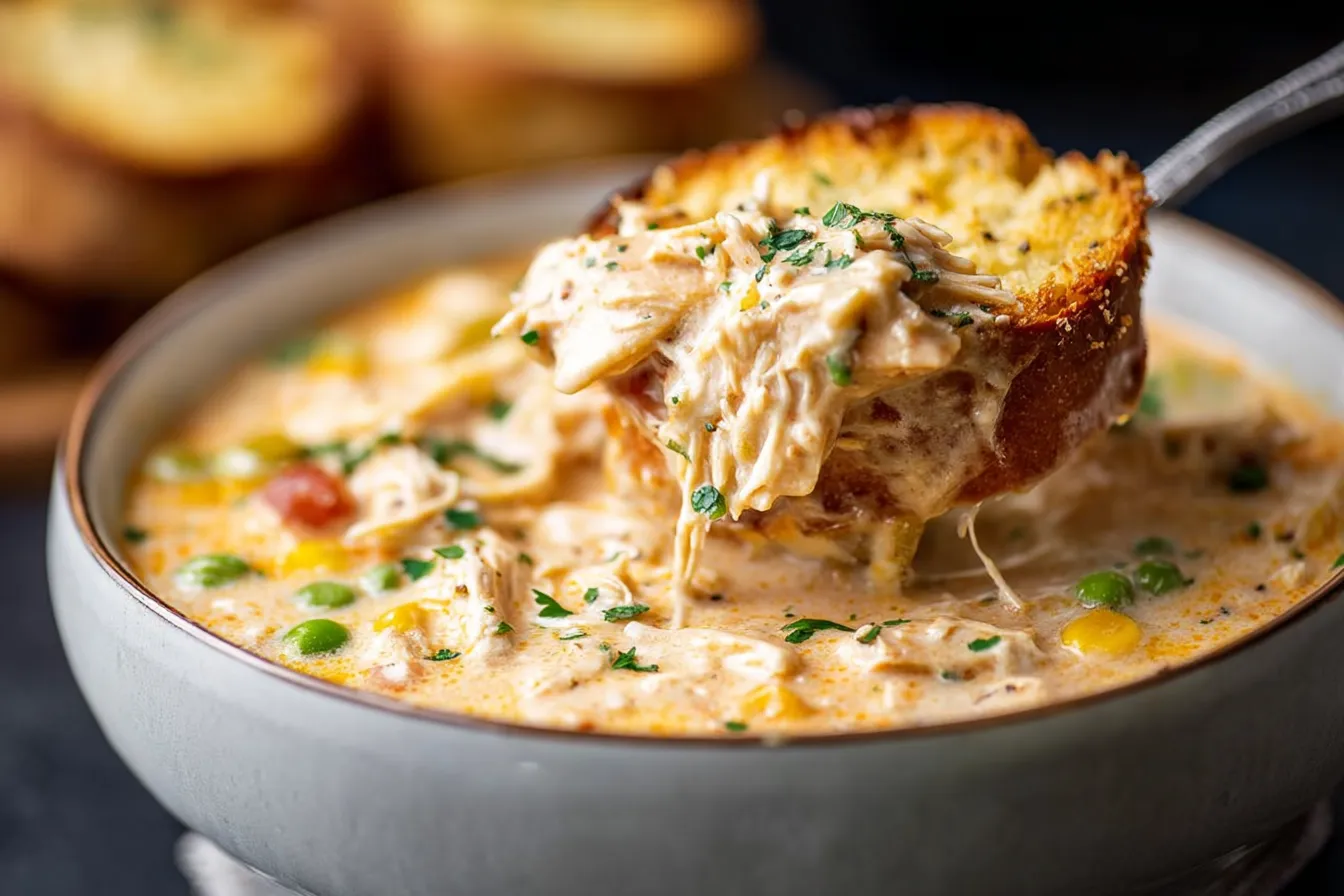 Creamy Crockpot Chicken Parmesan Soup