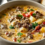 Creamy Ground Beef Cheeseburger Soup
