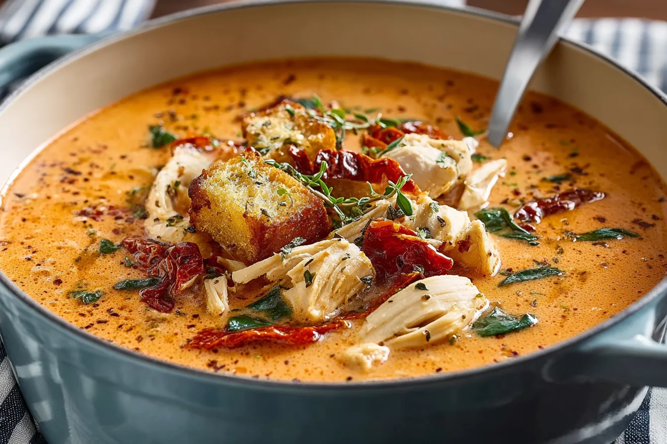 Creamy Sun Dried Tomato Chicken Soup