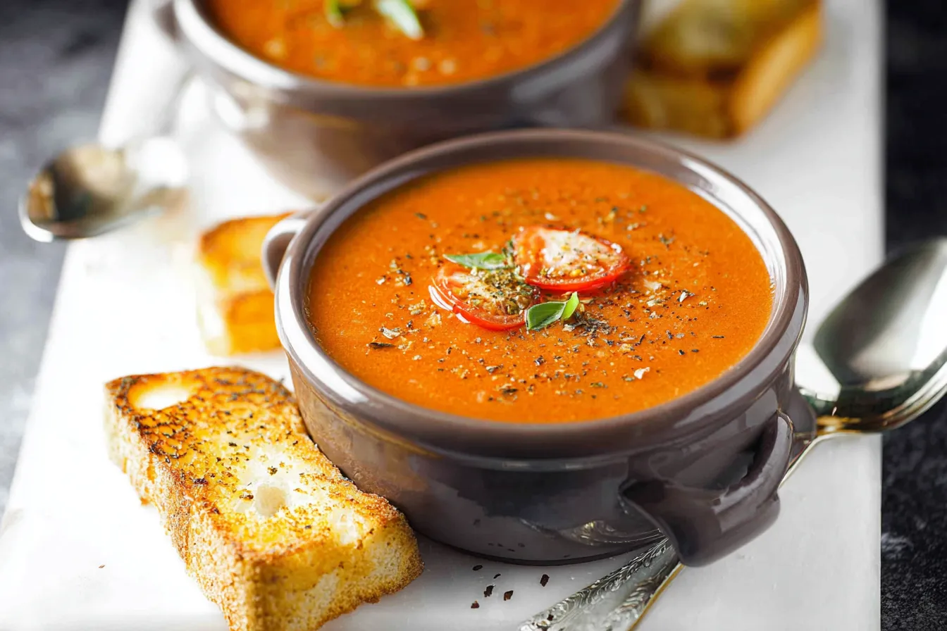 Easy Homemade Roasted Tomato Basil Soup
