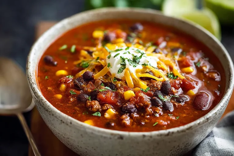 Healthy Taco Soup with Black Beans and Corn