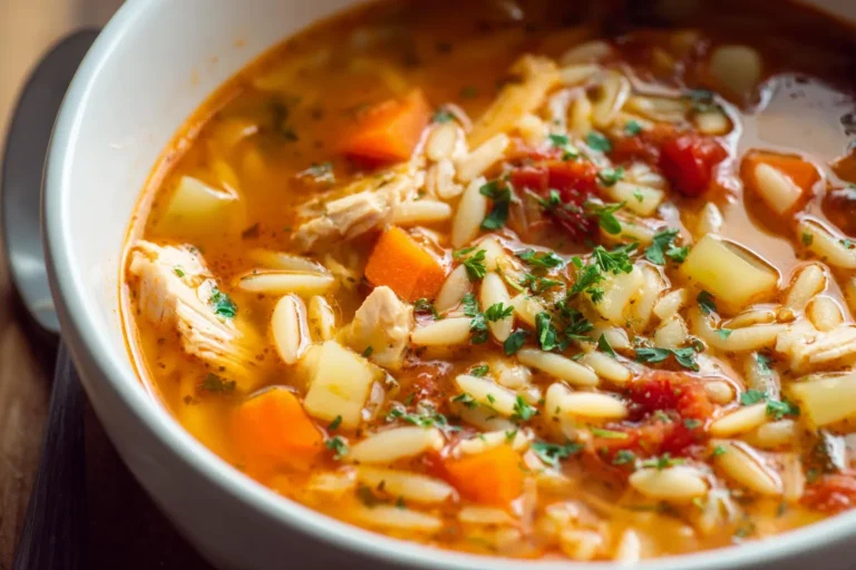 Hearty Sicilian Chicken and Orzo Soup