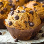 Homemade Pumpkin Muffins with Melty Chocolate Chips