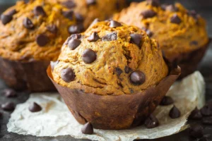 Homemade Pumpkin Muffins with Melty Chocolate Chips