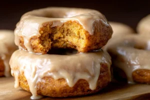 Moist Pumpkin Donuts with Maple Glaze