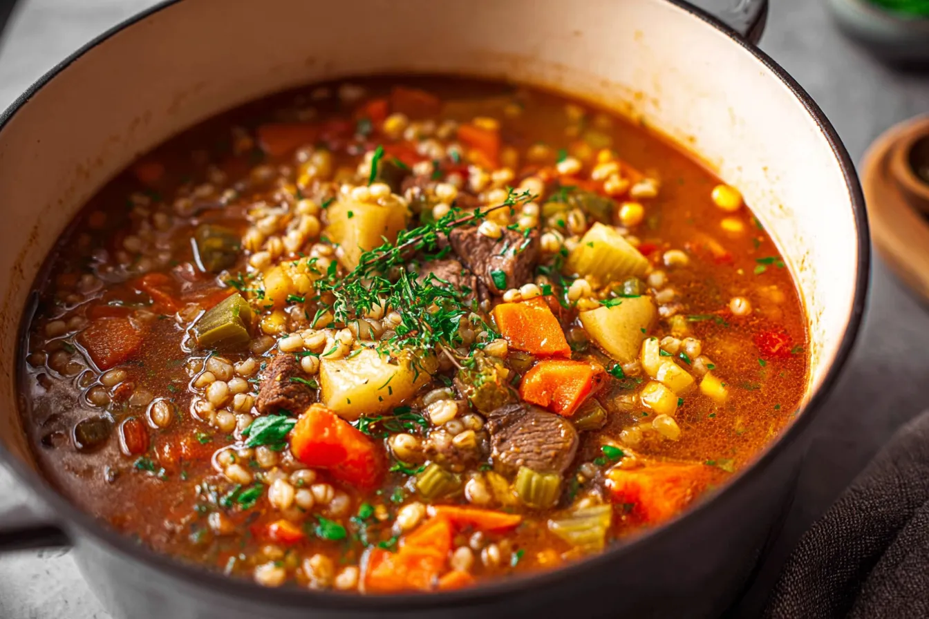 Old Fashioned Vegetable Beef & Barley Soup