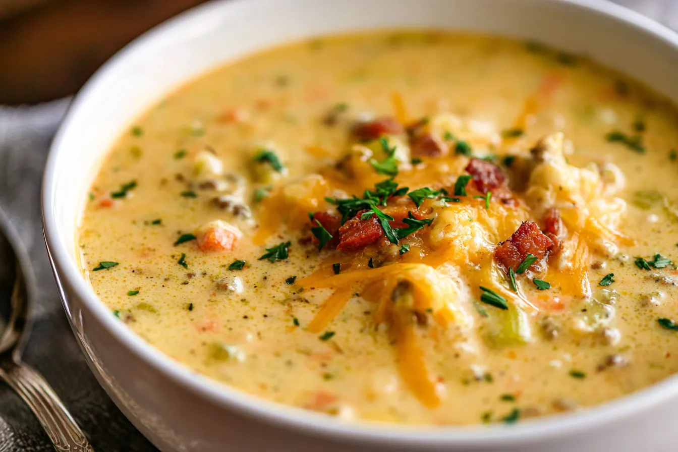 The Best Cheeseburger Soup