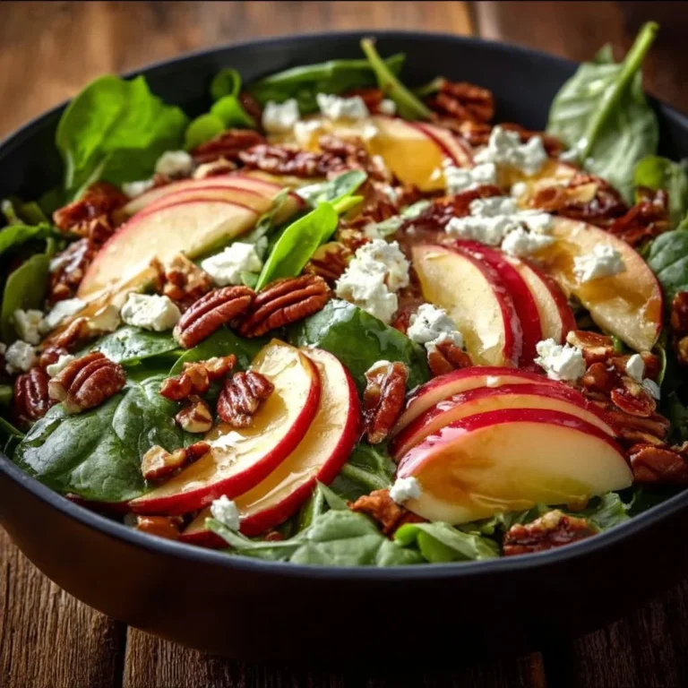 Autumn Harvest Honeycrisp Apple and Feta Salad with fresh ingredients