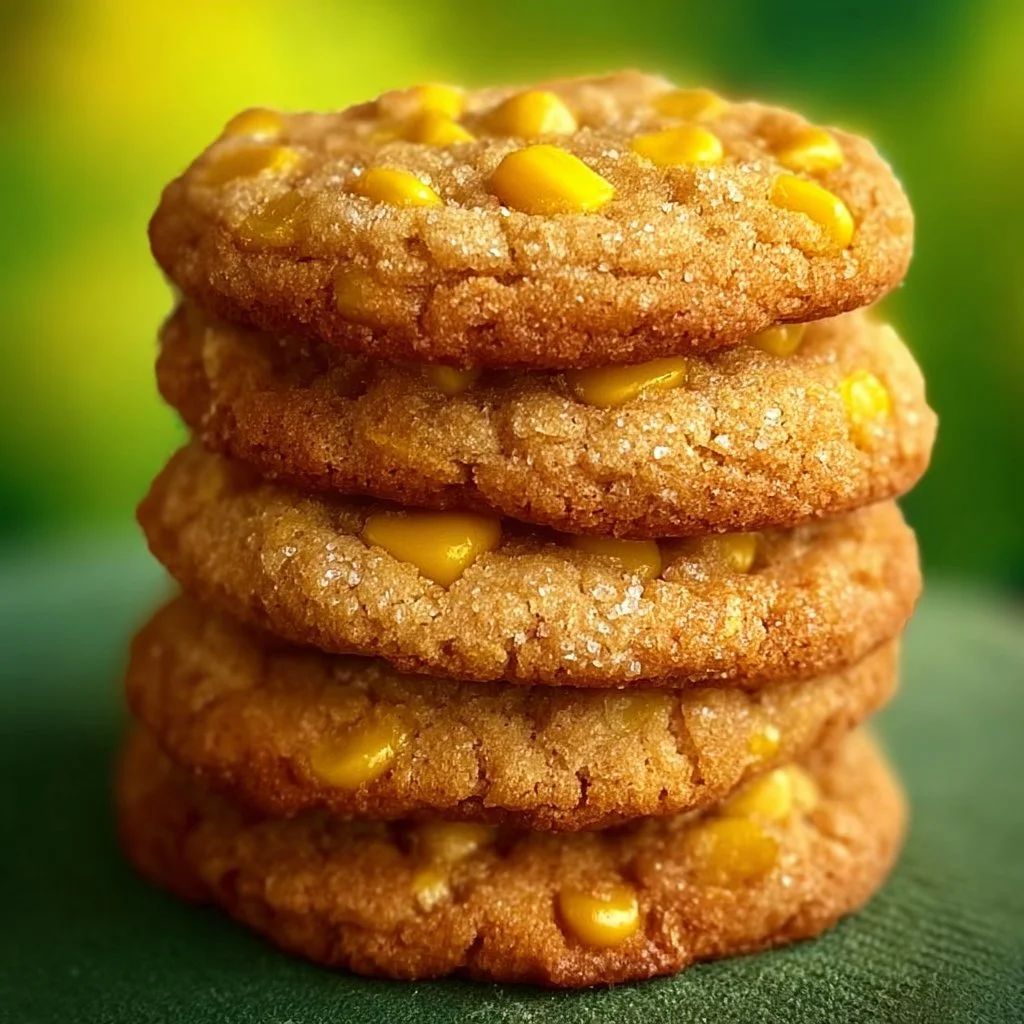 Freshly baked corn cookies on a plate