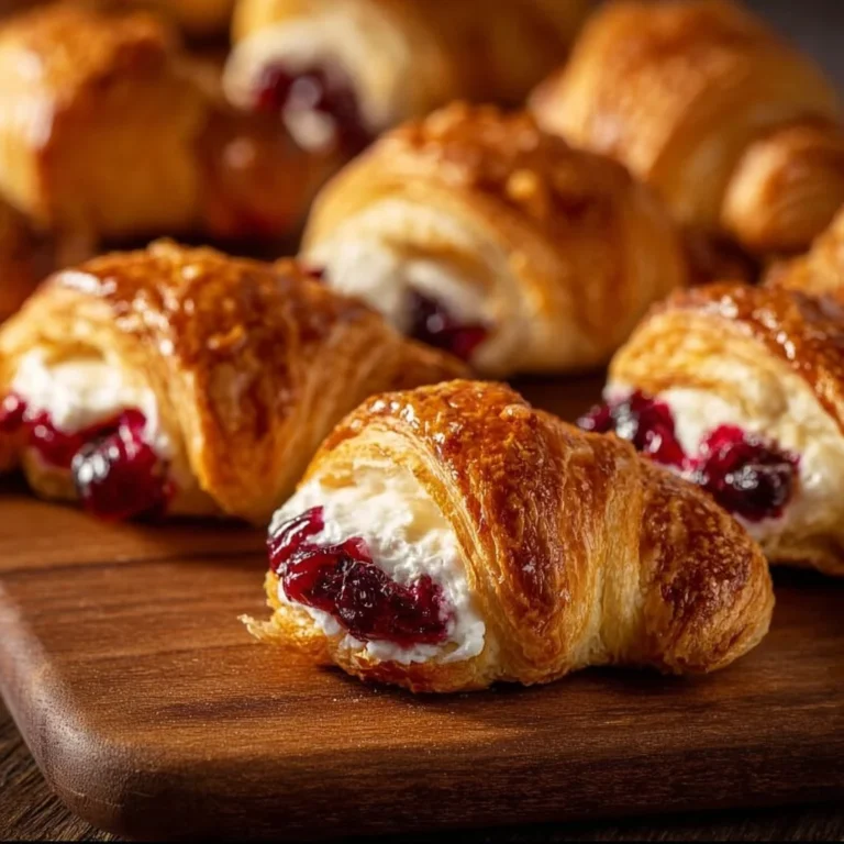 Platter of delicious Cranberry Cream Cheese Crescent Bites ready to enjoy