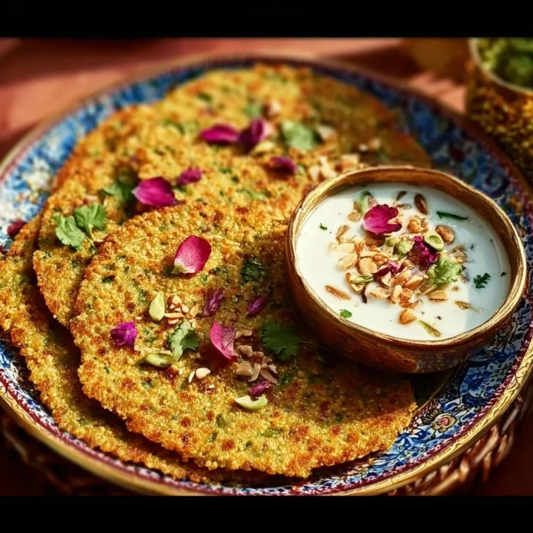 Crispy cucumber millet flatbread served with fresh ingredients and herbs.