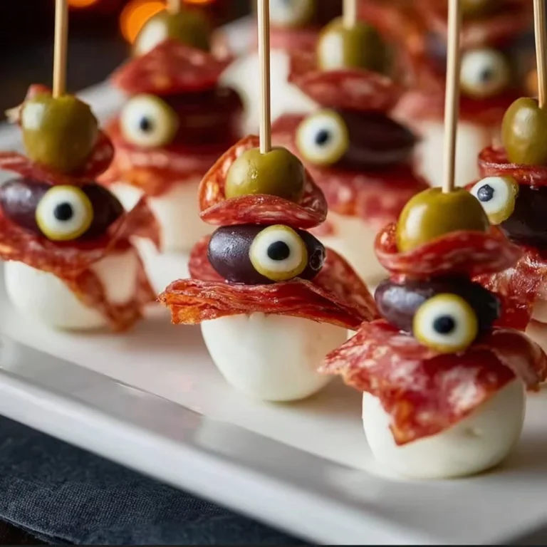 Spooky Halloween appetizers on a party platter