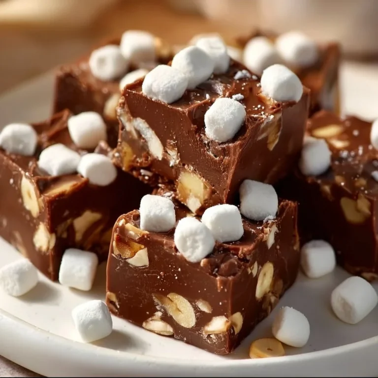 Deliciously easy Rocky Road Fudge with marshmallows and nuts