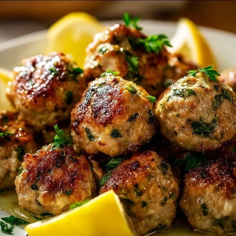 Deliciously seasoned Greek Turkey Meatballs served in a bowl