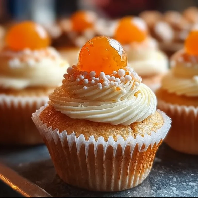 Gulab Jamun Cupcakes topped with rose petals and syrup drizzle
