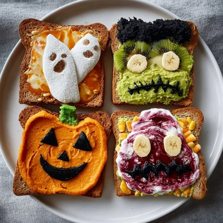 Spooky Halloween toast ideas with ghosts and spider webs design.