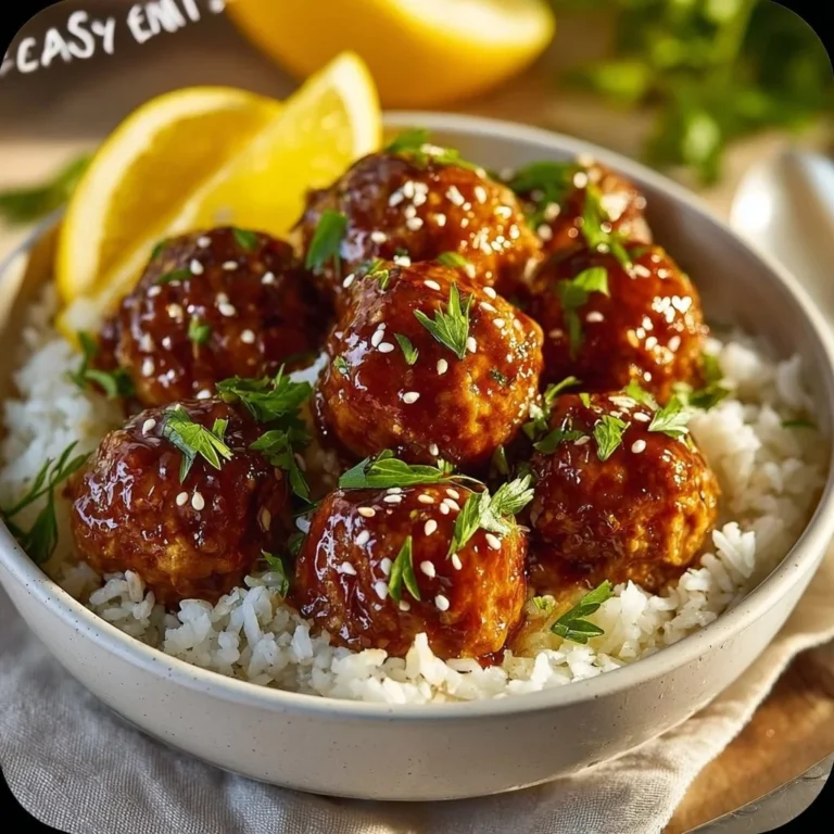 Honey garlic turkey meatballs served with vegetables