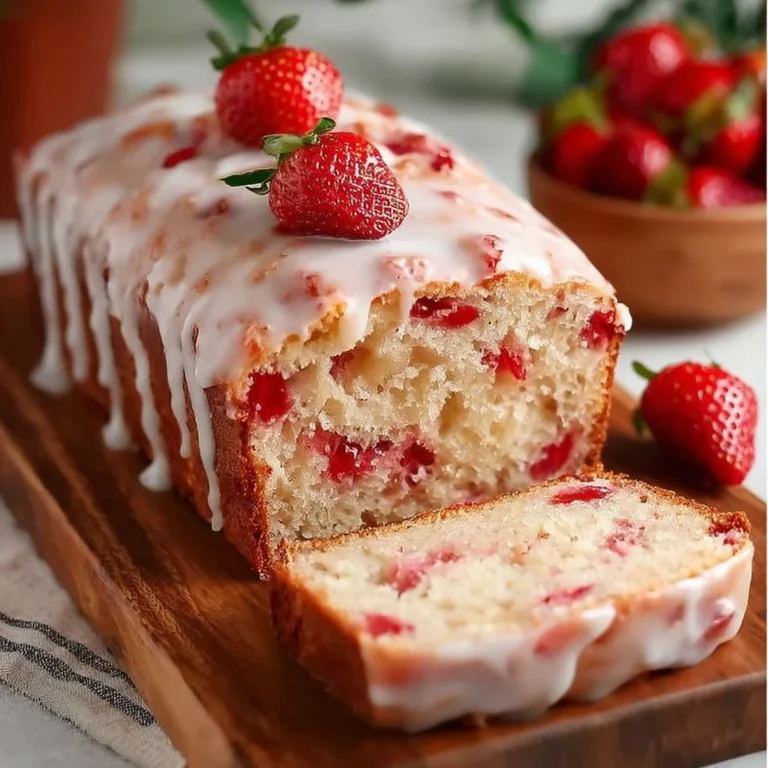 Deliciously moist pan de fresa with fresh strawberries and a golden crust