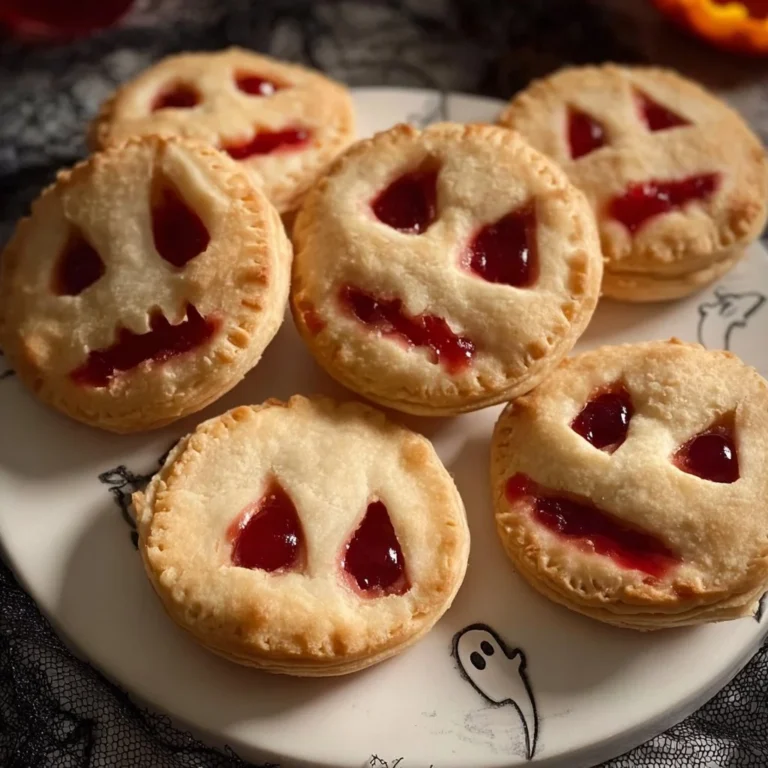 Mini Halloween pies decorated for festive spooky celebrations.